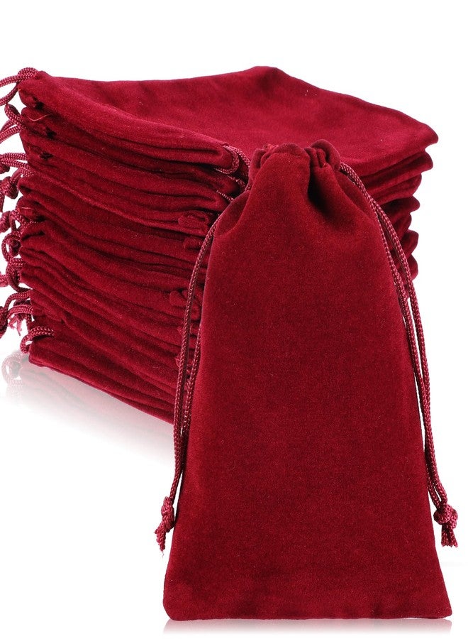 Exclaith 20Pcs Velvet Drawstring Pouches, 3x4 inch Premium Velvet Bags with Drawstring Small Velvets Bags Jewelry Candy Dice Gift Party Favor Treat Bag Pouch Advent Calendar Bag for Christmas Jewelry Bracelet - Image 1